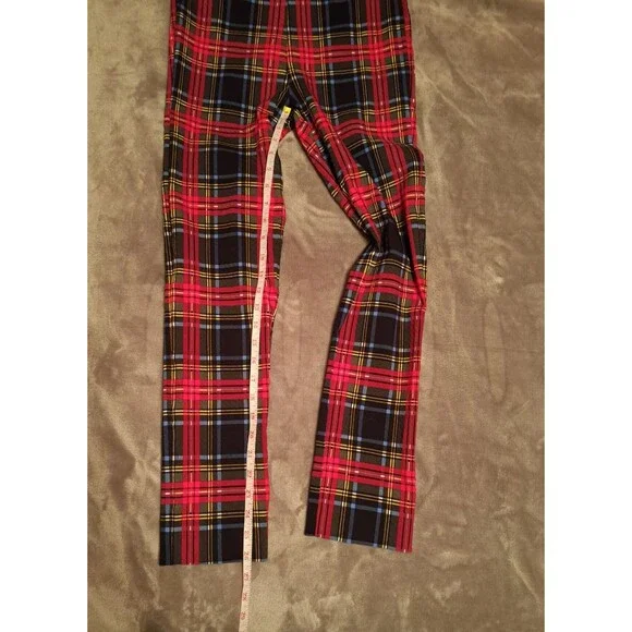 Gretchen Scott Gripe Less Tartan Pull-on Plaid Pants Size Small Ankle Crop - Picture 7 of 13